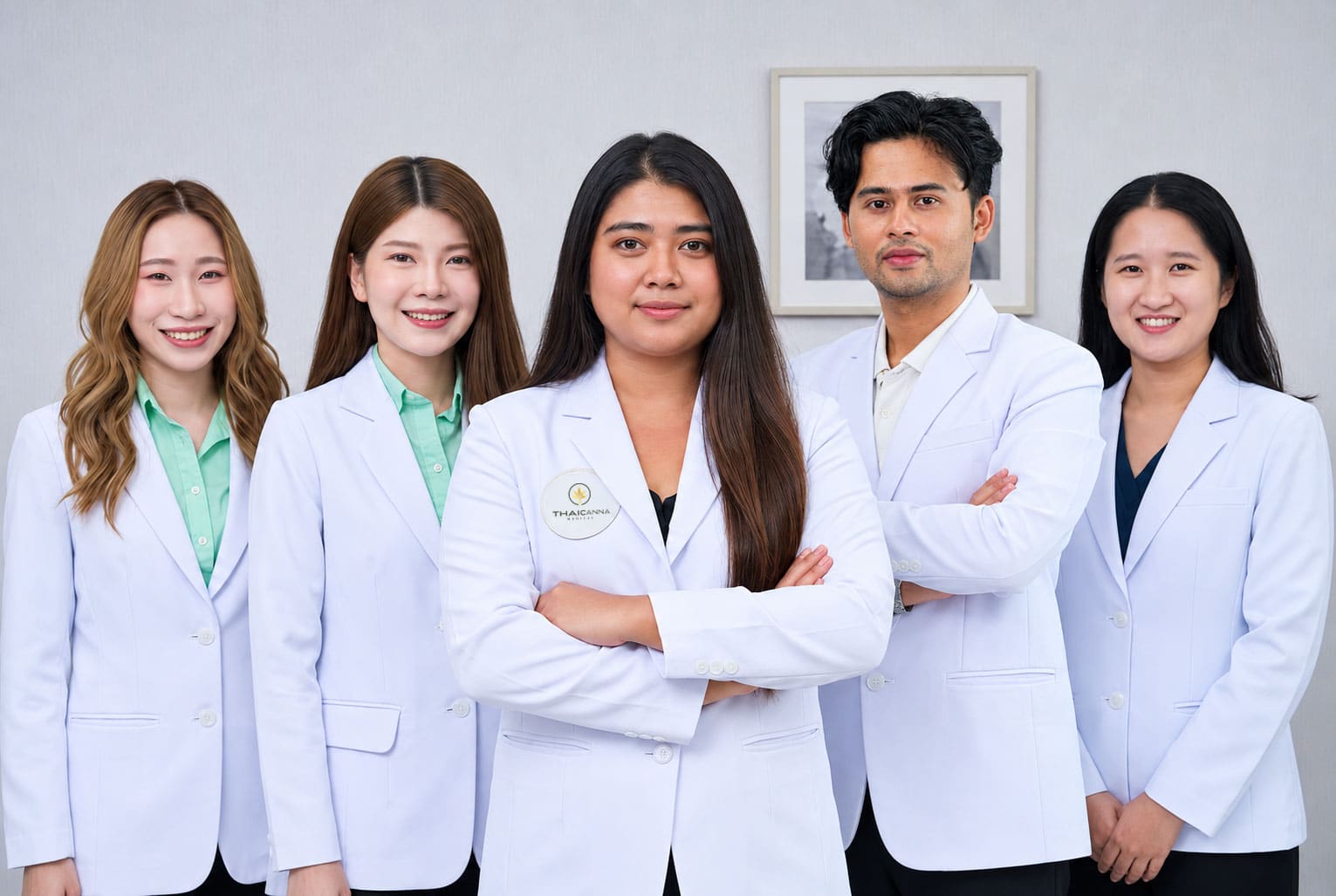 The six DTAM-certified Thai Traditional Medicine doctors of Wonderland Clinic in Bangkok